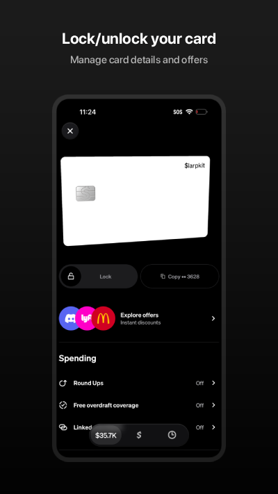 Cash Wallet Simulator: Lock/unlock your card