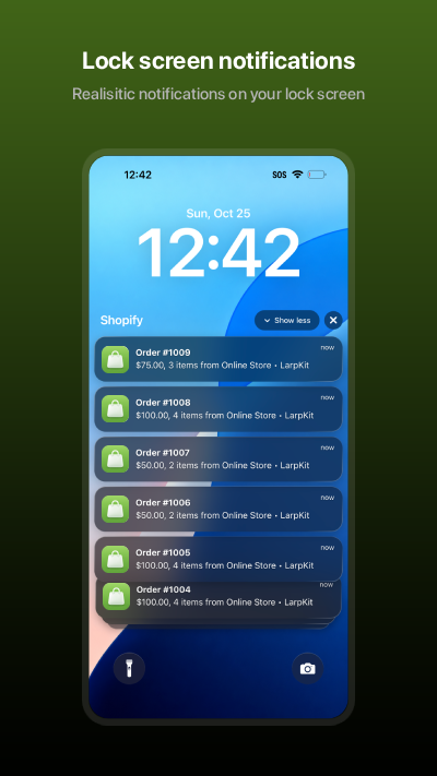 Storage Usage App Store Dashboard Simulator — LarpKit