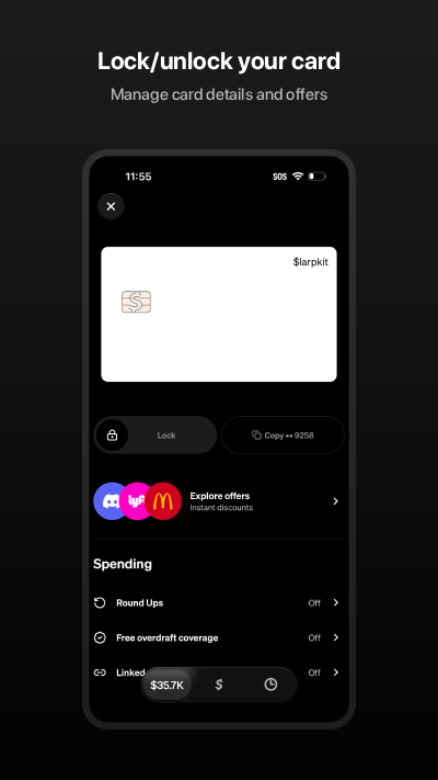 Cash App Simulator: Lock/unlock your card
