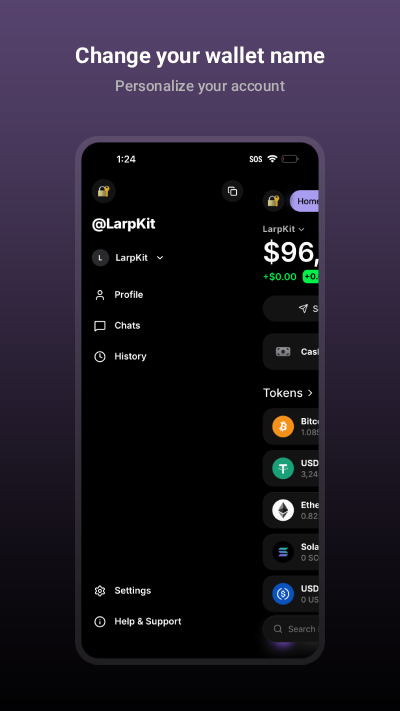 Crypto Wallet Simulator: Change your wallet name