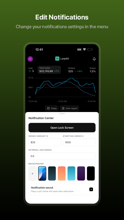 Store Dashboard Simulator: Edit Notifications
